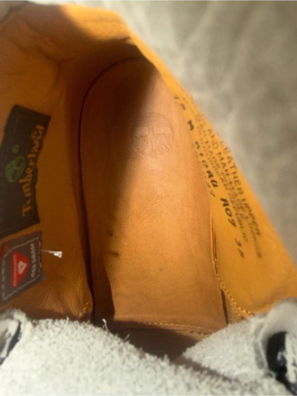 Timberland Off-White Leather Lace-Up Work Boot with Tan Lug Sole